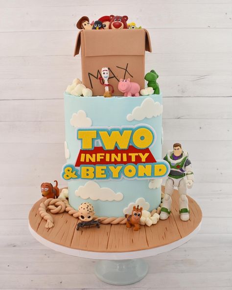 Toy Story Cake Toy Story Cake One Tier, You Story Birthday Cake, Woodys Roundup Cake, Toy Story 2 Cake, Toy Story 2 Birthday Cake, Toy Story Second Birthday Cake, Toy Story Cloud Cake, Toy Story Cake 2nd Birthday, Woody Cake Toy Story