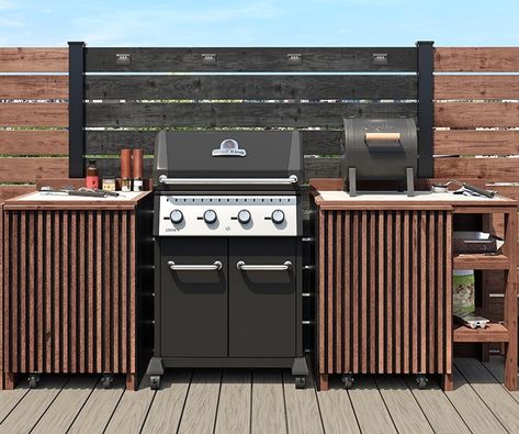 Linear, modular outdoor kitchen Build Cabinets, Modular Outdoor Kitchen, Modular Outdoor Kitchens, Kitchen Plan, Outdoor Kitchen Plans, Build Outdoor Kitchen, Offset Umbrella, Pressure Washer Accessories, Grilling Tools