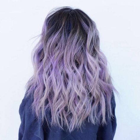 Purple is the new black ! We looove this lilac hair color by @lo.reeeann ! The dark roots totally made this look have an edgier feel . #hairoftheday #purplehair Purple Hair Color Highlights, Lilac Hair Color, Purple Ombre Hair, Dark Purple Hair, Lilac Hair, Lavender Hair, Super Hair, Hair Color Purple, Trendy Hair Color