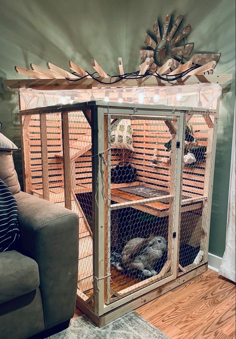 Bunny Gate Indoor, 2 Story Rabbit Cage, Bunny Cage Accessories, Bunny Indoor House Ideas, Rabbit Hutches Indoor, Cute Bunny Cages Indoor, Free Range Bunny Indoor, Large Indoor Rabbit Enclosure, Bunny Habitat Indoor Diy