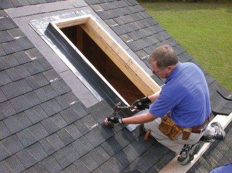 How to Install a Skylight | HomeTips.com Diy Skylight, Skylight Installation, Roof Skylight, Skylight Kitchen, Skylight Window, Roof Flashing, Roof Window, Roofing Services, Attic Rooms