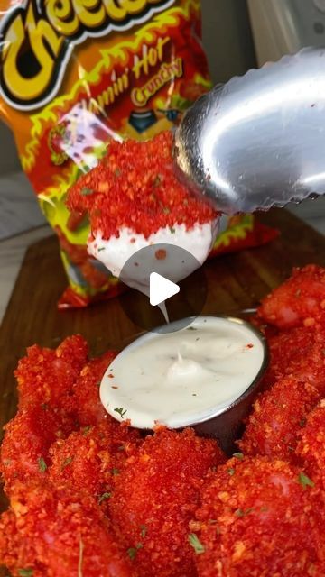 flvr on Instagram: "it’s not just any fried shrimp… it’s 🔥@Cheetos Flamin’ Hot®️🔥 fried shrimp 🍤 🤩 @tashaliana #Cheetos #FLVR #Recipe #Snack #EasyRecipe #Recipes" Hot Cheetos Fried Pickles, Hot Cheeto Fried Pickles, Hot Cheeto Pickles, Hot Cheetos Recipe, Cheetos Recipes, Cheetos Flamin Hot, Cheetos Recipe, Hot Cheetos, Fried Pickles