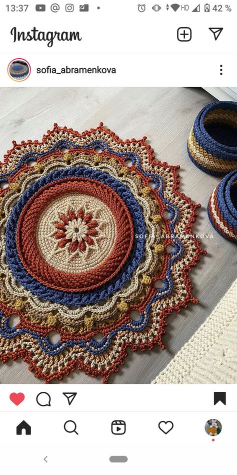 Crochet Roomal, Crochet Rumal Design, Rumal Design, Crocheted Rugs, Kutch Work Designs, Crochet Mat, Granny Square Crochet Patterns Free, Crochet Case, Crochet Doily Diagram