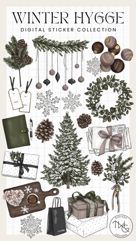 Winter Hygge Clipart Collection – TWG Designs Winter Digital Stickers, Procreate Clipart, Winter Stickers Aesthetic, Birthday Digital Stickers, Hygge Clipart, Twg Designs, Travel Stickers Printable, Christmas Digital Stickers, Winter Planner Stickers