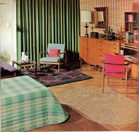 Home ’65: A Groovy Look at Mid-Sixties Interior Décor | 1960 Interior Design, 60s Interior Design, 1960s Interior Design, 1960s Interior, 60s Home Decor, 60s Interior, Bold Interior Design, 1960s Home Decor, 60s Decor