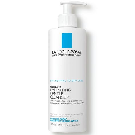 La Roche-Posay Toleriane Hydrating Gentle Face Cleanser for Normal to Dry Skin is a cream cleanser that helps skin retain essential moisture while cleansing. The cleanser maintains skin's natural protective barrier and pH. Infused with Prebiotic Thermal Water, Ceramide-3, Niacinamide & Glycerin. How to Use: Wet skin with warm water. Work face cleanser into a lather. Massage into skin. Rinse. Pat dry. Can be used on eye area. La Roche Posay Gentle Cleanser, La Roche Posay Hydrating Gentle Cleanser, La Roche Posay Toleriane Cleanser, Skin Care Products For Sensitive Skin, La Roche Posay Oily Skin, La Roche Posay Face Wash, Laroche Posay Skincare, La Roche Posay Cleanser, La Roche Posay Skincare Routine