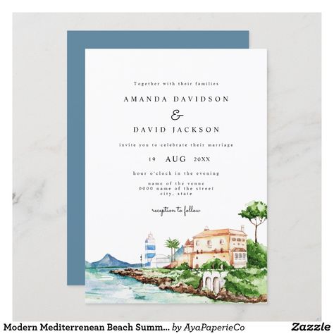 Greek Wedding Invitations, Unique Wedding Ceremony Ideas, Elopement Invitation, Greek Wedding, Beach Theme Wedding, Invitation Wedding, Island Weddings, Italian Wedding, Greek Island