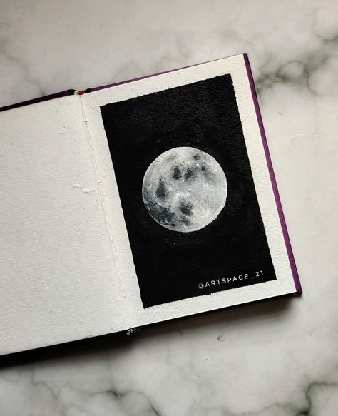 Moon Painting Acrylic Aesthetic, Gouche Painting Moon, Moon With Acrylic Paint, Drawing Moon Acrylic, Sketch Of Moon, Moon Paintings Aesthetic, Moon Paintings Acrylic, Moon Sketch Aesthetic, Simple Moon Painting