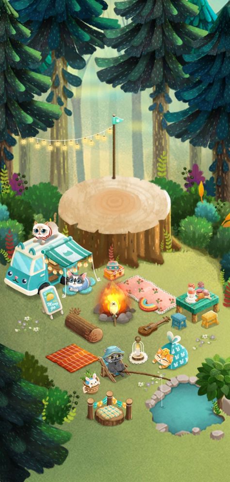 Secret Cat Forest Game, Secret Cat Forest, Forest Games, Forest Wallpaper, Forest, Art