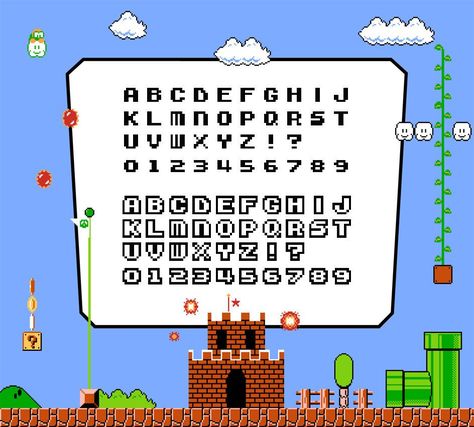 Video Game Font, Modular Type, Numbers Pattern, Free Monogram Fonts, Alphabet Patterns, Game Font, Font Letters, Game Style, Cross Stitch Fonts