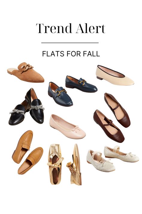 One of our favorite fall 2023 trends is here...flats! Check out our favorite flats for fall! Trendy Flats For Women 2023, Flats 2023 Trends, Shoes Trends 2023 2024, Shoes 2024 Trends, 2024 Shoe Trends, Fall Shoes Flats, Ballerina Trend, Winter Flats, Dressy Flats