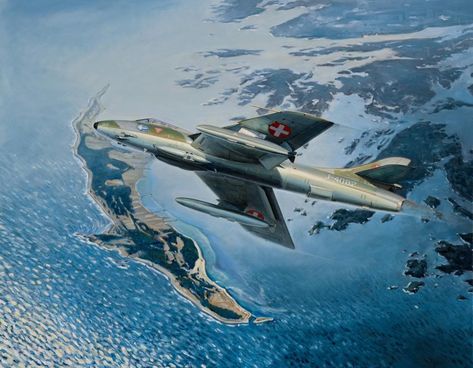 Hawker Hunter, Vintage Aircraft, Aviation Art, Military Art, Art Google, Military Aircraft, Aircraft, England, Art