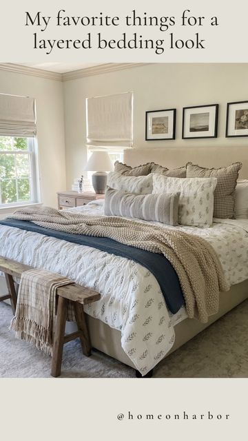 Tan Quilt Bedding, Accent Blanket On Bed, Guest Bedroom Bedding Target, How To Style A Bed With A Quilt And Duvet, Beds With Lots Of Pillows, King Bedding Arrangement, Bedding For White Walls, Bedding For King Size Bed, Quilt With Duvet At End Of Bed