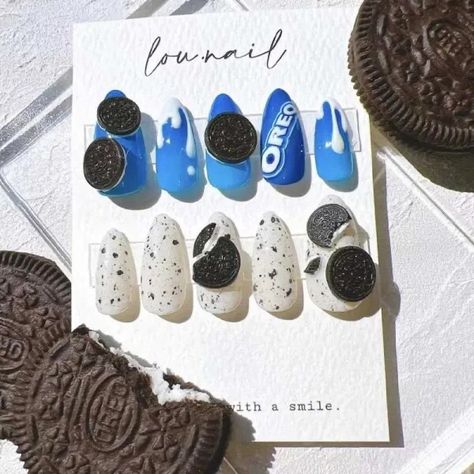 Just found this amazing item on AliExpress. Check it out! AU$3.14 50％ Off | Simulation Cartoon Oreo Food Play Nail Charm 2023 New Fresh Sweet Resin Cream Glue Drop Glue Nail Art DIY Nail Accessories Food Nail Art Designs, Cookie Nail Art, Oreo Nails, Cereal Nails, Food Nails Designs, Cookie Nails, Dessert Nails, Food Nail Art, Burgundy Acrylic Nails