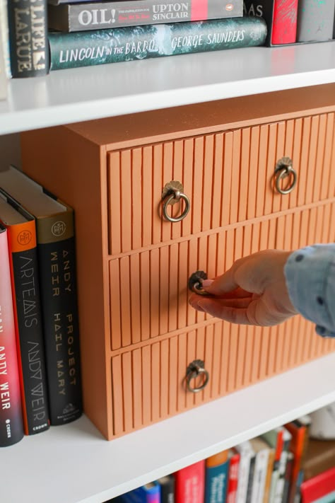 IKEA MOPPE Drawers Makeover — Entertain the Idea Ikea Mini Drawers, Ikea Mini Drawers Makeover, Diy Ikea Drawers, Moppe Mini Storage Chest Hack, Ikea Hack Drawers, Ikea Moppe Nightstand, Drawer Fronts Ideas Diy, Ikea Moppe Hack Ideas, Ikea Alex Drawers Makeover