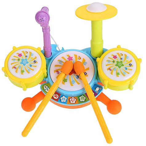 Kids Drum Set Educational Toys for Toddlers Gifts Kids Drum Set, Educational Toys For Preschoolers, $5 Gift Ideas, Gift Ideas For Toddlers, Toy Drum, Best Educational Toys, Toy Playset, Play Pretend, Educational Toys For Toddlers