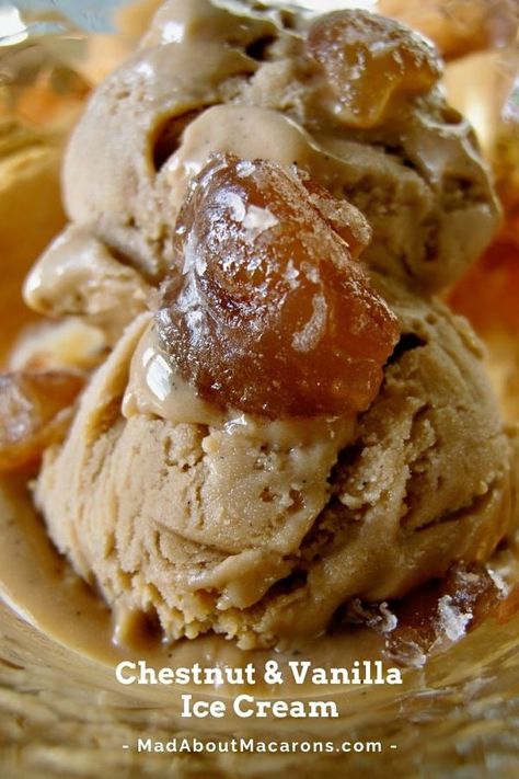 Rich Holiday, Chestnut Recipes, Sorbet Ice Cream, Vanilla Ice Cream Recipe, Custard Desserts, Ice Cream Dishes, French Lifestyle, Sorbet Recipes, Light Desserts