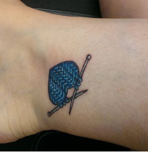 Knitting Tattoos, Yarn Tattoo, Sewing Tattoos, Knitting Tattoo, Crochet Tattoo, Cute Knitting, Machine Tattoo, Wicked Tattoos, Weird Tattoos