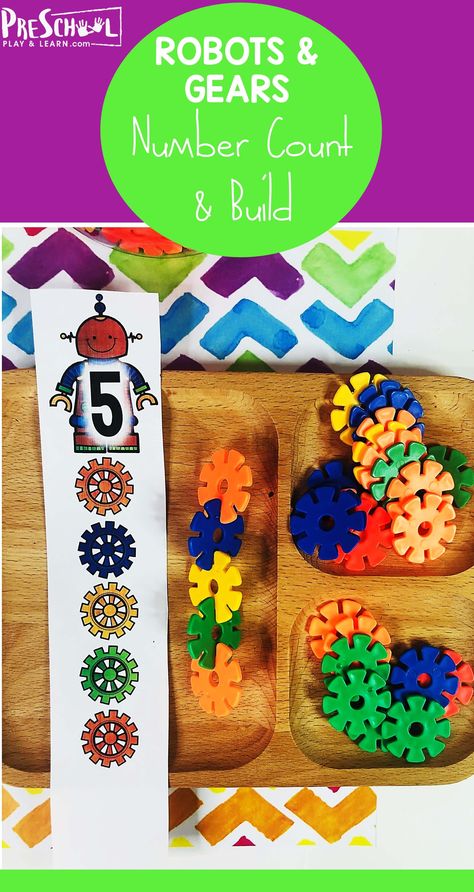 Robot Math Activities Preschool, Robots For Preschoolers, Robot Kindergarten, Activity Shelf, Robots Preschool, Counting Activities For Preschoolers, Printable Worksheets For Kindergarten, Robot Activity, Number Activities Preschool