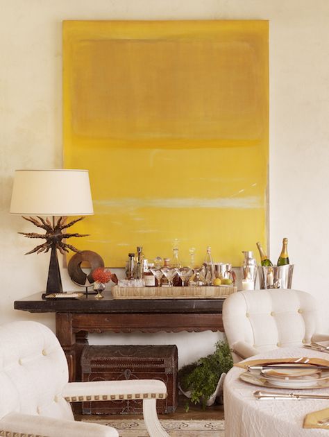 Statement Art Pieces, Statement Art, Mark Rothko, Big Art, Yellow Painting, A Living Room, Mellow Yellow, 인테리어 디자인, Bars For Home