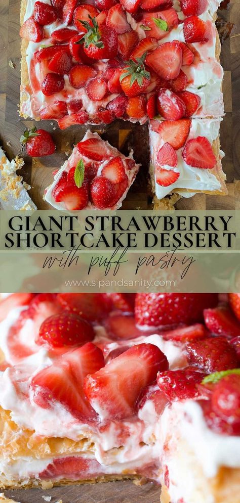 Puff Pastry Recipes With Strawberries, Strawberries And Cream Puff Pastry, Strawberry Shortcake With Puff Pastry, Puff Pastry And Strawberries, Puff Pastry Strawberry Shortcake, Strawberry Desserts Puff Pastry, Strawberries And Puff Pastry, Strawberry Napoleon Puff Pastries, Puff Pastries Dessert