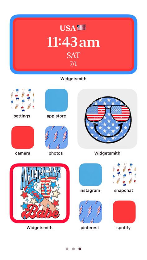 4th Of July Home Screen, 4th Of July App Icons, July Widget, Preppy Homescreen, Iphone Wallpaer, Widget Wallpaper, Phone Setup, Valentines Wallpaper Iphone, Iphone Wallpaper Preppy