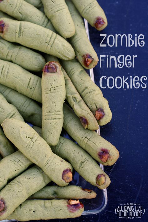 Zombie Finger Cookies Halloween Eats, Zombie Food, Finger Cookies, Zombie Birthday Parties, Hocus Pocus Party, Honey Lime Dressing, Zombie Birthday, Fun Halloween Food, Halloween Adventure