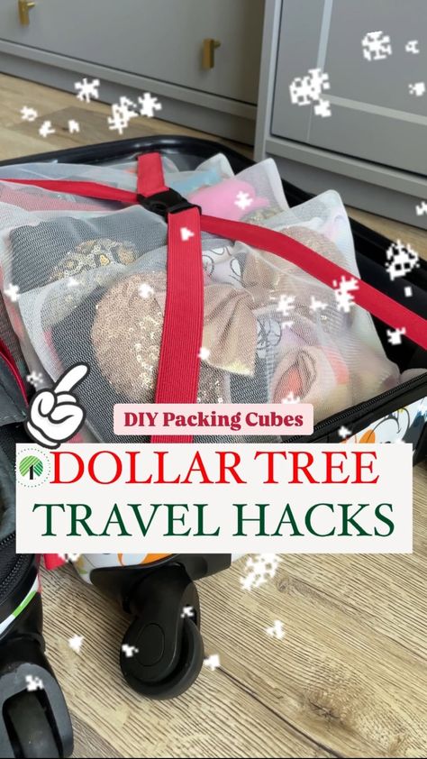 Emma Villaneda | Dollar Tree TRAVEL ✈️ ORGANIZATION ideas for your Holiday Travels this year! ♥️🎄🎅🏼 👉🏻 Which idea was your favorite?! 🤩📸👇🏻 SHOPPING list:... | Instagram Luggage Tag Diy, Dollar Tree Travel Hacks, Dollar Tree Gift Bags, Tree Makeup, Travel Packing Ideas, Dollar Tree Makeup, Diy Bank, Dressing Containers, Travel Life Hacks