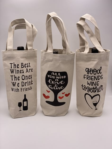 Birthday Wine Bags Ideas, Embroidered Wine Bags, Burlap Wine Bags, Wine Business Ideas, Gift For Customers Ideas, Cricut Wine Bag Ideas, Wine Gift Bag Ideas, Wine Bag Sayings, Wine Bags Ideas