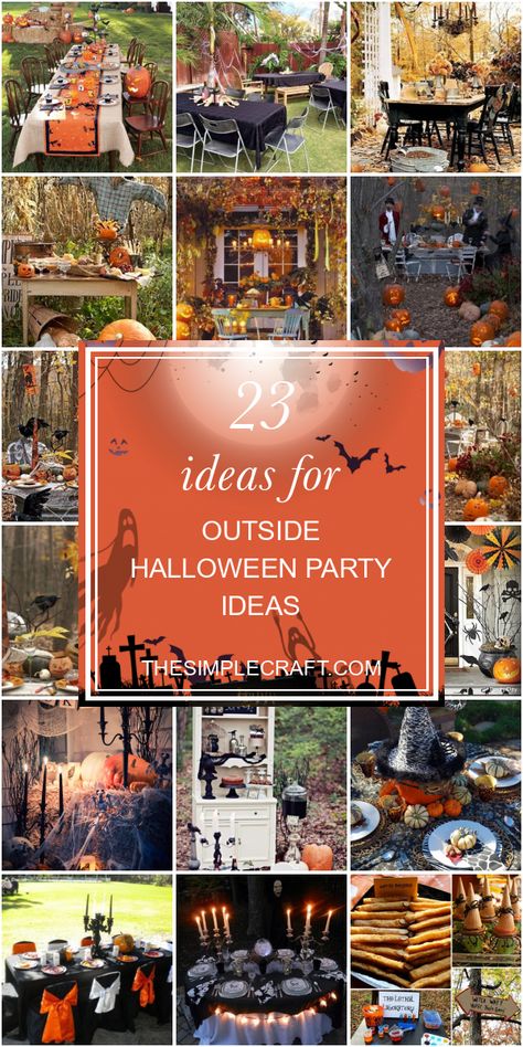 Outside Halloween Party, Halloween Backyard, Small Halloween Party, Halloween House Party Decorations, Backyard Halloween Party, Adult Halloween Party Decorations, Crafts Quotes, Cheap Halloween Party, Halloween Block Party