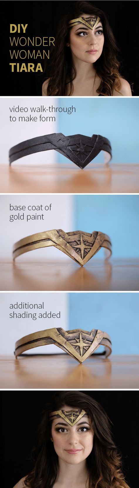 DIY Wonder Woman Tiara - Evan & Katelyn | Home DIY | Tutorials Check more at  http://guyabax.000webhostapp.com/ Party Dress Ideas For Women, Mary Poppins Kostüm, Wonder Woman Tiara, Wonder Woman Costume Diy, Tiara Diy, Projects For Women, Wonder Woman Accessories, Karneval Diy, Party Dress Ideas