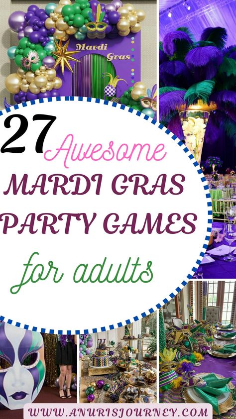 Mardi Gras Party Games Masquerade Games Ideas, Mardi Gras Theme Party Games, Mardi Gras Party Games, Mardi Gras Activities For Seniors, Mardi Gras Theme Party, Mardi Gras Party Ideas, Mardi Gras Work Party, Mardi Gras Aesthetic, Classroom Mardi Gras Party