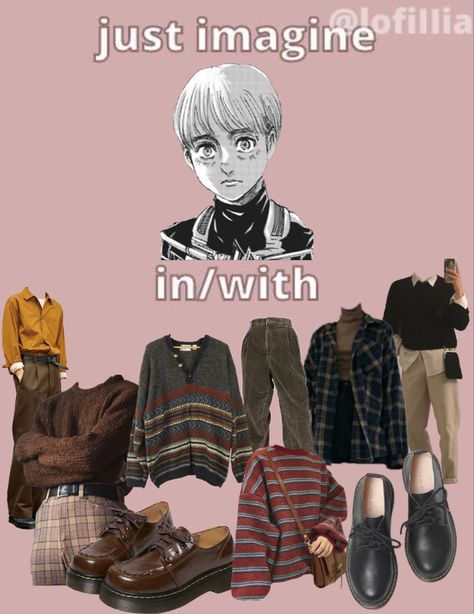 Clothing Headcanons, Anime Closet, Character Closet, Head Cannons, Armin Arlert, Character Inspired Outfits, Anime Fashion, Anime Clothes, Anime Inspired Outfits