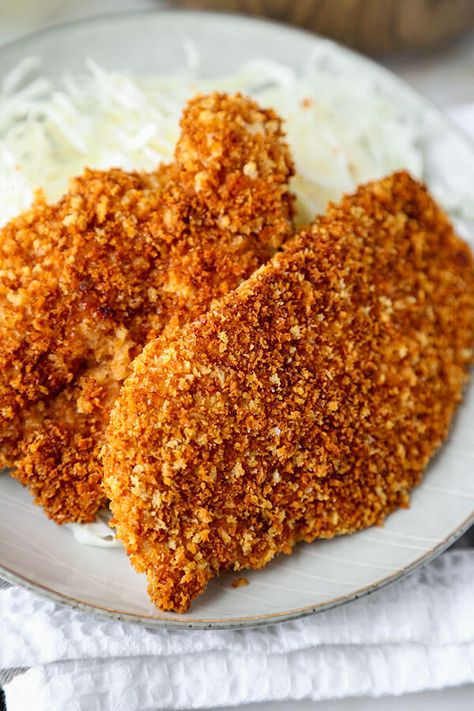 Baked Chicken Katsu Recipe - Pickled Plum Food And Drinks Baked Chicken Katsu Recipe, Baked Chicken Katsu, Chicken Katsu Curry Recipe, Baked Chicken Marinade, Chicken Katsu Recipe, Katsu Curry Recipe, Chicken Katsu Recipes, Katsu Curry Recipes, Katsu Recipes