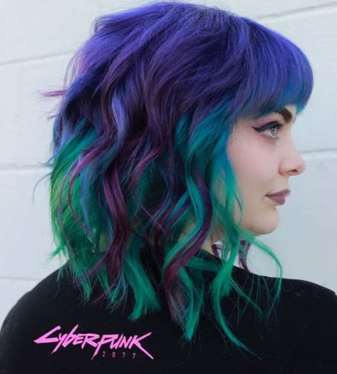 Fall Colorful Hair, Rainbow Roots, Galaxy Hair Color, Funky Hair Colors, Summer Hair Trends, Galaxy Hair, Vivid Hair Color, Rainbow Hair Color, Pulp Riot