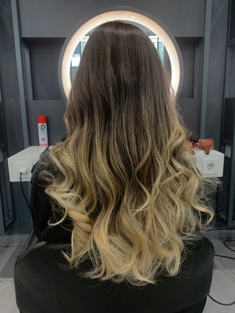 Ombre hair yellow Yellow Ombre Hair, Blonde Ends, Hair Yellow, Yellow Blonde, Yellow Ombre, Birthday Hair, Baby Yellow, Ombre Hair, Light Yellow