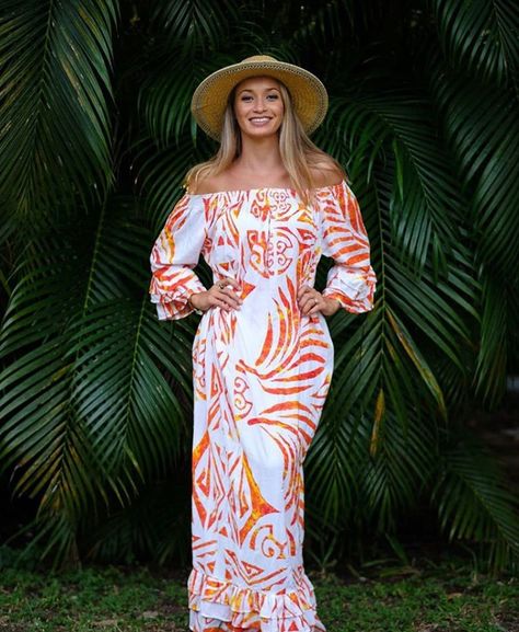 Pacific Island Arts Pacific Islander Outfits, Cook Island Dress, Puletasi Designs Dresses, Island Dresses Pacific, Pacific Island Dress, Pacific Island Dress Patterns, Puletasi Designs, Samoan Clothing, Dress Hawaiian Style