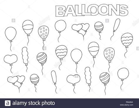 Ballon Drawings, Balloons Doodle, Draw Balloons, Balloon Doodle, Ballon Drawing, Embroidery Journaling, Balloons Drawing, How To Draw Balloons, Balloon Drawing