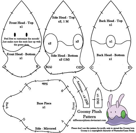 Goomy Pokemon, Toothless Pattern, Pokémon Plushies, Sewing Plushies, Diy Plushies, Plush Making, Pokemon Crafts, Pokemon Plushies, Pokemon Diy