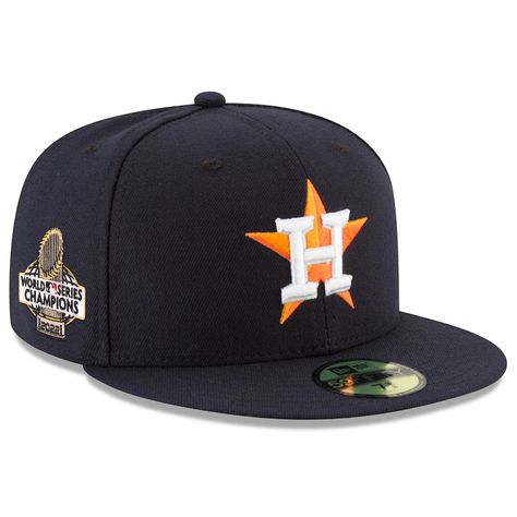 With every pitch, hit and play, the Houston Astros made all the right moves to become the 2022 World Series Champions! Celebrate this victorious moment in Houston Astros history by grabbing this Home Side Patch 59FIFTY Fitted Hat from New Era. It features crisp graphics to commemorate this incredible postseason run and let everyone know that your team reigns supreme. Brand: New Era 2022 Champions Patch On Side Contrast-color undervisor Embroidered fabric applique Embroidered graphics with raised Astros Cap, Astros Team, Jackie Robinson Day, José Altuve, Nationals Baseball, 59fifty Hats, Jackie Robinson, Astros Logo, New Era 59fifty