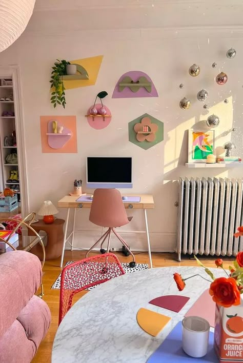 Colorful Room Decor, Colorful Room, Pastel Room Decor, Pastel Home Decor, Colorful Apartment, Pastel Design, Bright Rooms, Pastel Room, Pastel Decor