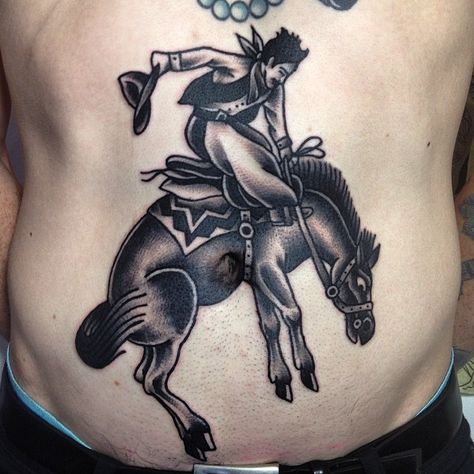 Traditional Bull Rider Tattoo, Horse Bucking Tattoo, Cowboy Horse Tattoo, Bucking Bronco Tattoo, Bull Rider Tattoo, American Traditional Cowboy Tattoo, Traditional Cowboy Tattoo, Traditional Tattoo Horse, Rodeo Tattoo