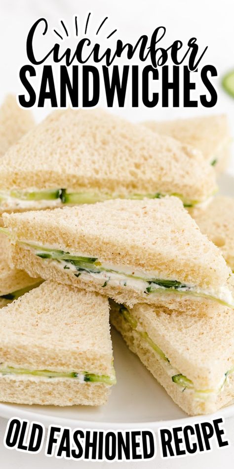 Cucumber sandwiches are delightful finger sandwiches made with crisp slices of cucumber, cream cheese, and fresh herbs, sandwiched between fresh pieces of bread. Best Cucumber Sandwiches, Cucumber Cream Cheese Sandwiches, Party Sandwiches Recipes, Cucumber Sandwiches Recipes, Cucumber Sandwich, Cream Cheese Sandwiches, Tea Party Sandwiches, Sandwiches Recipes, Tea Sandwiches Recipes