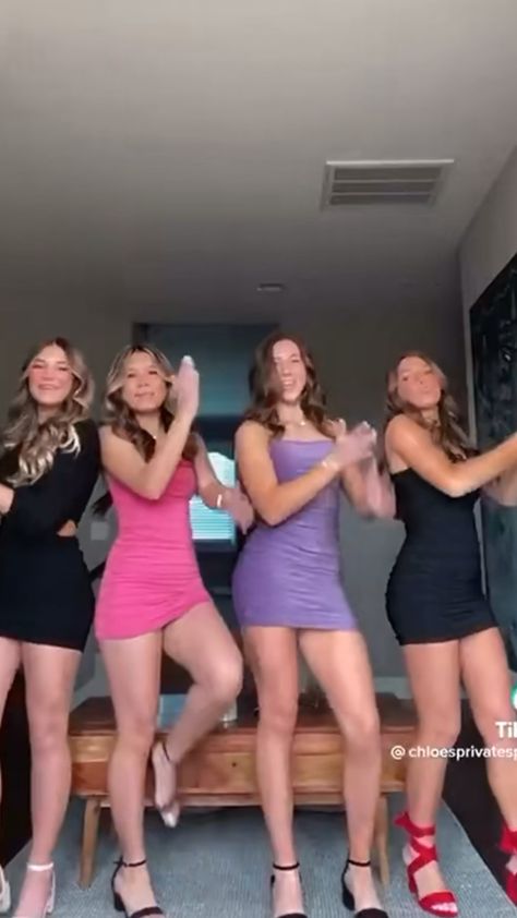 Where To Get Preppy Hoco Dresses, Stanky Leg Tiktok Dance, Dances For Besties Easy, Four Person Dances, Dances For Four People, Three Person Tik Tok Dances, Hoco Dance Dresses, Dances For Three People, 4 Person Dances