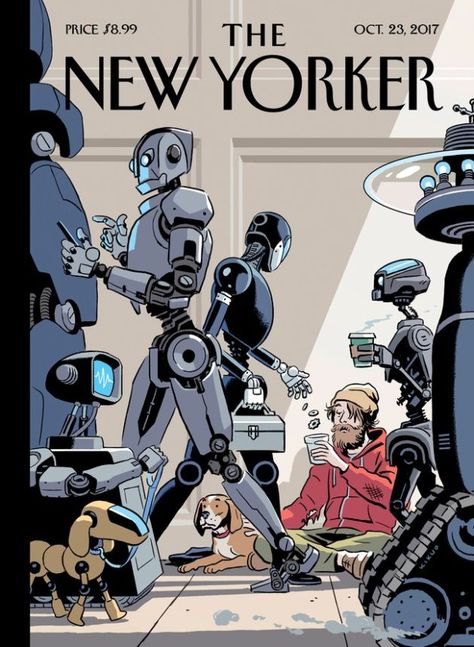 The New Yorker October, Kikuo Johnson, New Yorker Covers, Arte Robot, Support Art, Arte Cyberpunk, Magazine Cover Design, Robot Art, October 23