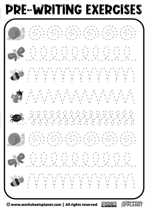 Pre Writing Practice Worksheets, Prewriting Activities Preschool Free Printable Tracing Worksheets, Pre Primary Worksheet, Pre Writing Activities Prewriting Skills, Pre Writing Worksheets Free, Pre Writing Worksheets, Primary Worksheets, Preschool Prewriting, Prewriting Worksheets