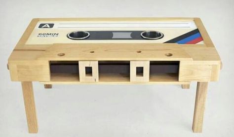 Cassette table Cassette Table, Furniture Flipping, Unique Coffee Table, Diy Coffee Table, Mobile Bar, Cool Coffee Tables, Diy Coffee, Cassette Tape, Coffee Table Design