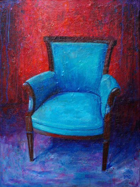 loved Chair Art, Chair Drawing, Interior Paintings, Watercolor Beginner, Art Chair, Painted Chairs, Art Furniture, Still Life Painting, Painting For Kids