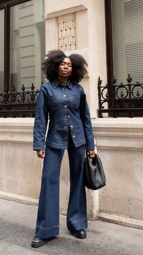 It’s true – Double Denim Is Back For Spring 2024 Denim In Denim Outfits, Denim On Denim Winter Outfit, Autumn Outfit Essentials, Denim And Brown Outfit, Denim Co Ord Set, Autumn Capsule Wardrobe Outfits, Jeans Set Outfit, All Denim Outfits For Women, Denim Set Outfit