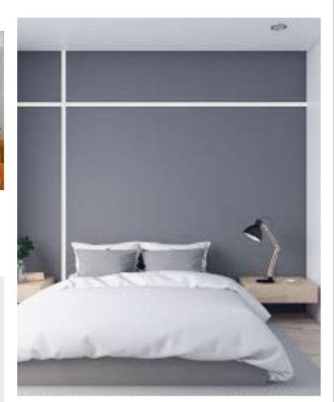 Dark Gray Accent Wall, Gray Accent Wall Bedroom, Gray Accent Wall, Bedroom Paint Design, Dark Grey Living Room, Room Color Combination, Grey Accent Wall, Accent Wall Ideas, Bedroom Color Combination